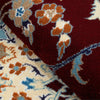 Persian Cream Red Blue Multi Colour Medallion Floral Patterned Naein Hand Knotted Wool Rug - 8