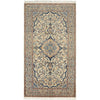 Persian Cream Blue Multi Colour Medallion Floral Patterned Naein Hand Knotted Wool Rug - 1