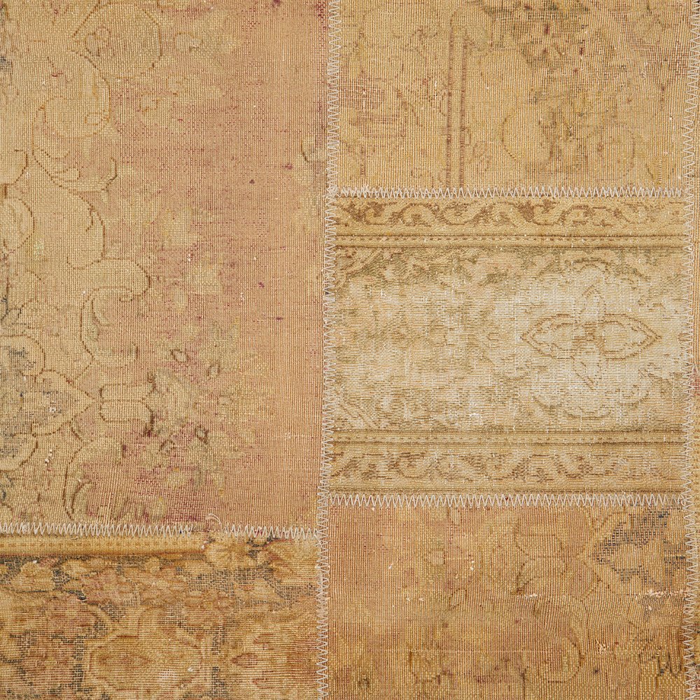 Patchwork Neutral Color Rug Persian Neutral Multi Colour Patchwork Hand Knotted Wool Rug – Rugs Of ...