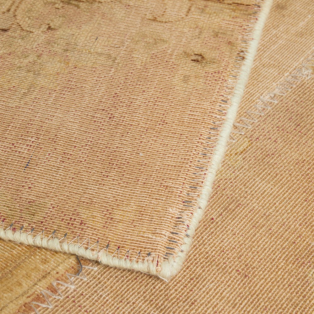 Persian Neutral Multi Colour Patchwork Hand Knotted Wool Rug - 7
