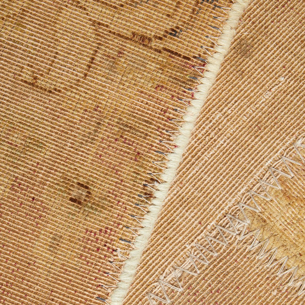 Persian Neutral Multi Colour Patchwork Hand Knotted Wool Rug - 8