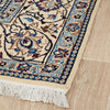 Persian Cream Blue Multi Colour Medallion Floral Patterned Naein Hand Knotted Wool Rug - 3