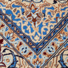 Persian Cream Blue Tan Multi Colour Medallion Floral Patterned Naein Hand Knotted Wool Rug - 6