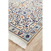 Persian Cream Blue Tan Multi Colour Medallion Floral Patterned Naein Hand Knotted Wool Rug - 2
