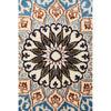 Persian Cream Blue Tan Multi Colour Medallion Floral Patterned Naein Hand Knotted Wool Rug - 5