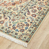 Persian Cream Blue Tan Multi Colour Medallion Floral Patterned Naein Hand Knotted Wool Rug