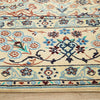 Persian Cream Blue Tan Multi Colour Medallion Floral Patterned Naein Hand Knotted Wool Rug