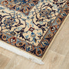 Persian Cream Blue Tan Multi Colour Medallion Floral Patterned Naein Hand Knotted Wool Rug - 3