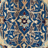 Persian Cream Blue Tan Multi Colour Medallion Floral Patterned Naein Hand Knotted Wool Rug - 6