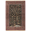 Persian Antique Qum Red Black Multi Coloured Floral Hand Knotted Silk Rug - Rugs Of Beauty - 1