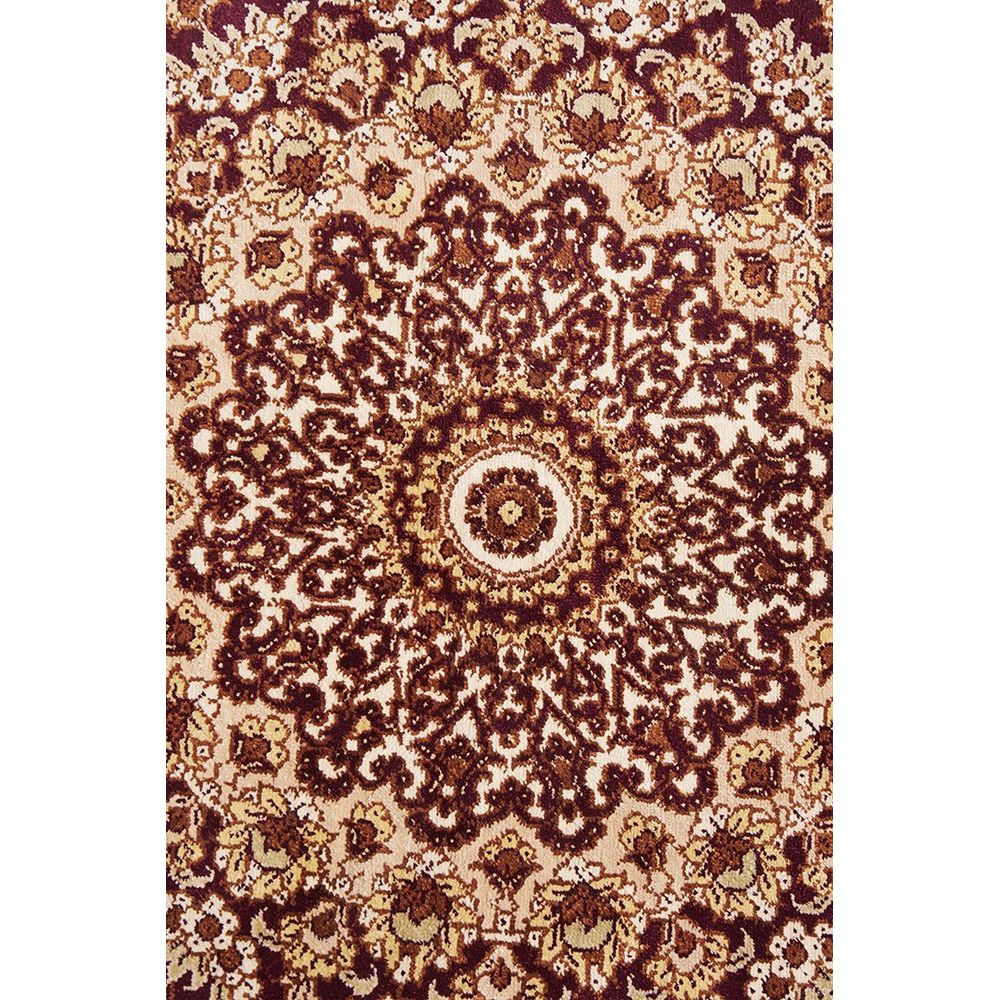 Persian Antique Qum Red Beige Gold Medallion Floral Hand Knotted Silk Rug - Rugs Of Beauty - 5