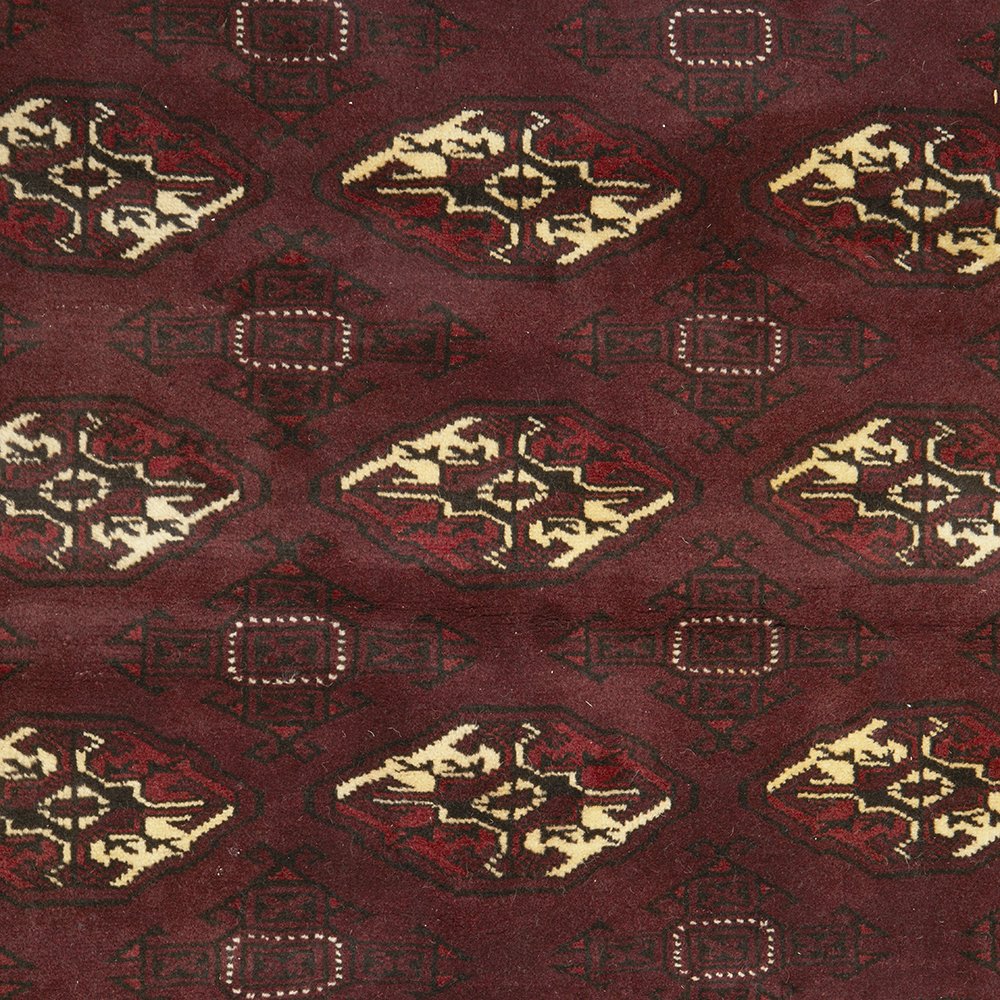 Persian Red Beige Multi Colour Patterned Torkaman Hand Knotted Wool Rug - 5