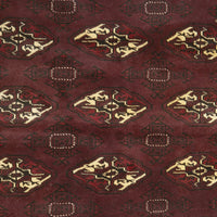 Persian Red Beige Multi Colour Patterned Torkaman Hand Knotted Wool Rug - 5