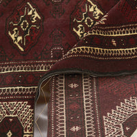 Persian Red Beige Multi Colour Patterned Torkaman Hand Knotted Wool Rug - 6