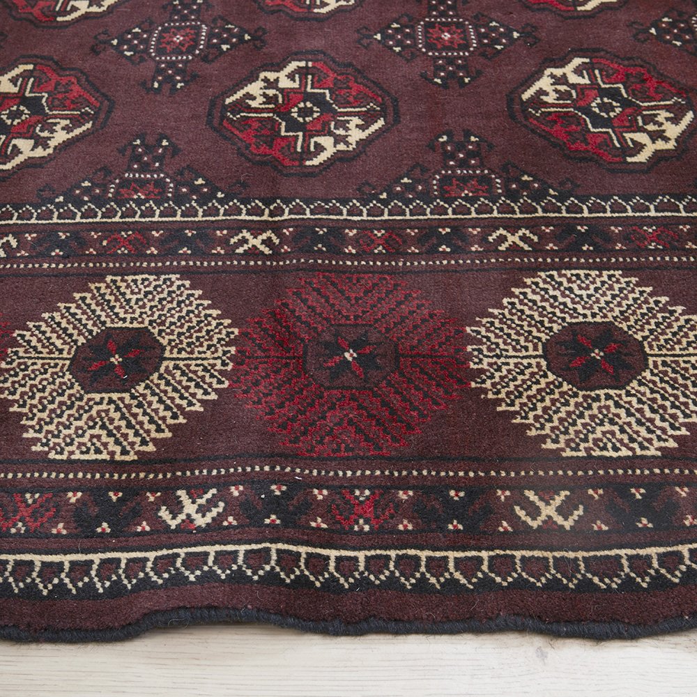 Persian Red Brown Beige Multi Colour Patterned Torkaman Hand Knotted Wool Rug - 4