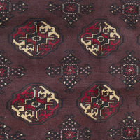 Persian Red Brown Beige Multi Colour Patterned Torkaman Hand Knotted Wool Rug - 5