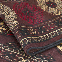 Persian Red Brown Beige Multi Colour Patterned Torkaman Hand Knotted Wool Rug - 7