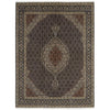 Decorative Persian wool rug with intricate patterns on a brown background