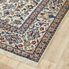 Persian Cream Blue Tan Multi Colour Medallion Floral Patterned Naein Hand Knotted Wool Rug - 3