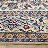 Persian Cream Blue Tan Multi Colour Medallion Floral Patterned Naein Hand Knotted Wool Rug - 4