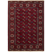Persian Red Multi Colour Patterned Border Hand Knotted Wool Rug - 1