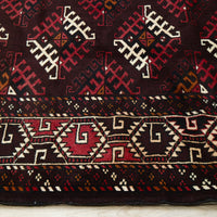 Persian Red Multi Colour Geometric Patterned Border Hand Knotted Wool Rug - 4