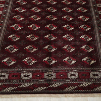 Persian Red Multi Colour Geometric Patterned Border Hand Knotted Wool Rug - Rugs Of Beauty - 2