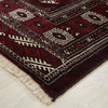 Persian Red Multi Colour Geometric Patterned Border Hand Knotted Wool Rug - Rugs Of Beauty - 3