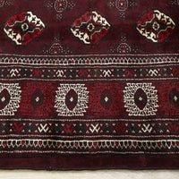Persian Red Multi Colour Geometric Patterned Border Hand Knotted Wool Rug - Rugs Of Beauty - 4