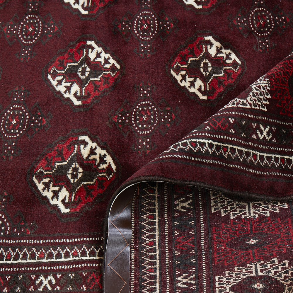 Persian Red Multi Colour Geometric Patterned Border Hand Knotted Wool Rug - Rugs Of Beauty - 6