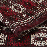 Persian Red Multi Colour Geometric Patterned Border Hand Knotted Wool Rug - Rugs Of Beauty - 7