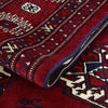 Persian Red Multi Colour Geometric Patterned Border Hand Knotted Wool Rug - Rugs Of Beauty - 7