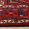 Persian Red Blue Multi Colour Geometric Medallion Patterned Hand Knotted Wool Rug - Rugs Of Beauty - 4