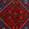 Persian Red Blue Multi Colour Geometric Medallion Patterned Hand Knotted Wool Rug - Rugs Of Beauty - 5