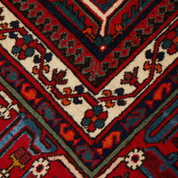 Persian Red Blue Multi Colour Geometric Medallion Patterned Hand Knotted Wool Rug - Rugs Of Beauty - 6