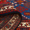 Persian Red Blue Multi Colour Geometric Medallion Patterned Hand Knotted Wool Rug - Rugs Of Beauty - 7