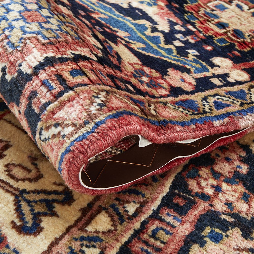 Close-up of a patterned Persian wool rug