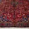 Persian Red Blue Multi Colour Geometric Medallion Heriz Patterned Hand Knotted Wool Rug - 2