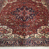 Persian Red Blue Beige Multi Colour Geometric Medallion Heriz Patterned Hand Knotted Wool Rug - 2