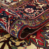 Persian Red Blue Beige Multi Colour Geometric Medallion Heriz Patterned Hand Knotted Wool Rug - 7