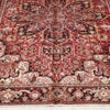 Persian Red Black Beige Multi Colour Geometric Medallion Heriz Patterned Hand Knotted Wool Rug - 2