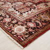 Persian Red Black Beige Multi Colour Geometric Medallion Heriz Patterned Hand Knotted Wool Rug - 3