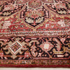 Persian Red Black Beige Multi Colour Geometric Medallion Heriz Patterned Hand Knotted Wool Rug - 4