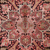 Persian Red Black Beige Multi Colour Geometric Medallion Heriz Patterned Hand Knotted Wool Rug - 5