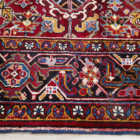 Persian Multi Colour Geometric Medallion Heriz Patterned Hand Knotted Wool Rug - 4