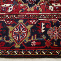 Persian Multi Colour Geometric Medallion Heriz Patterned Hand Knotted Wool Rug - 4