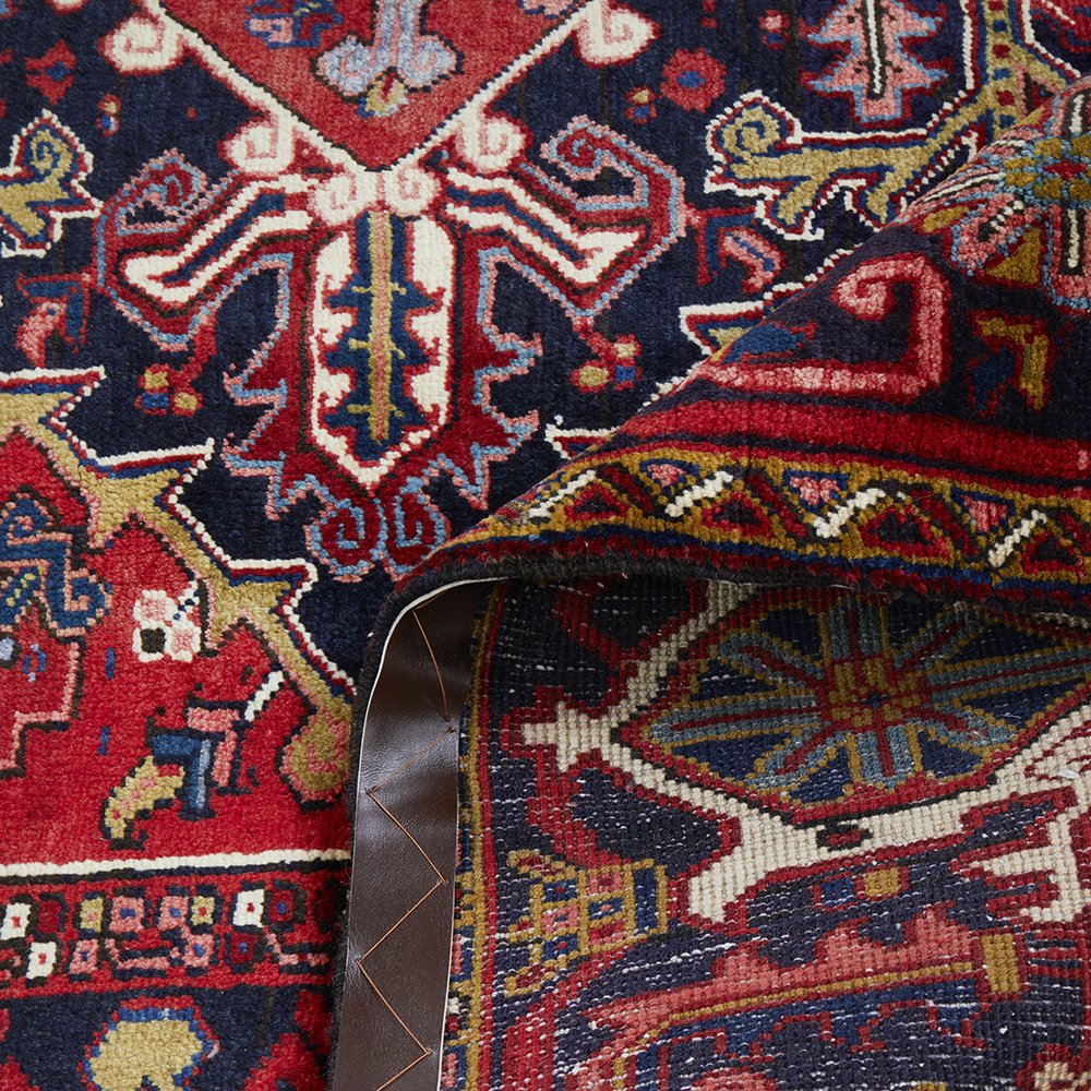 Persian Multi Colour Geometric Medallion Heriz Patterned Hand Knotted Wool Rug - 6