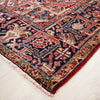 Persian Red Multi Colour Geometric Medallion Heriz Patterned Hand Knotted Wool Rug - Rugs Of Beauty - 3