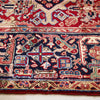 Persian Red Multi Colour Geometric Medallion Heriz Patterned Hand Knotted Wool Rug - Rugs Of Beauty - 4