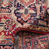 Persian Red Multi Colour Geometric Medallion Heriz Patterned Hand Knotted Wool Rug - Rugs Of Beauty - 6